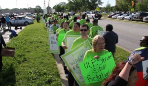 STRIKING WALMART WORKERS rally in Bentonville, Arkansas last week.  The Nation photo courtesy of Michael Blain 