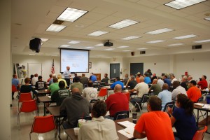 HELPING MEMBERS: More than 75 IBEW Local 1 members attended a free business development seminar last month at the Electrical Industry Training Center to learn about starting their own contracting business. – IBEW Local 1 photo 