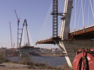 THE VIEW FROM THE WEST while the bridge was under construction.