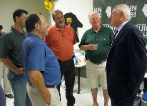 FIGHTING FOR WORKING FAMILIES: Speaking to a group of union leaders at Painters and Allied Trades District Council 58’s hall on Aug. 1, Illinois Gov. Pat Quinn said this election is about fighting for the people, the state’s working families and veterans. – Labor Tribune photos 