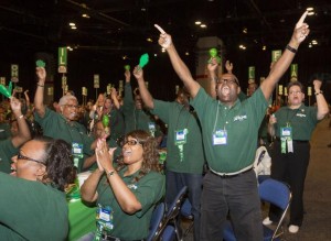 GROWING STRONGER: With Volunteer Member Organizers leading the way, AFSCME nearly doubled its goal of signing up 50,000 new members this year. – AFSCME photo 