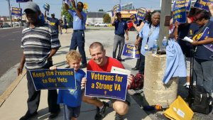 AFGE LOCAL 96 members, veterans and their families recently held a rally outside the John Cochran VA hospital to voice their opposition to a proposed privatization plan.