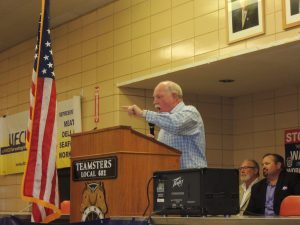 U.S. CONGRESSIONAL candidate Bill Otto, who is fighting to unseat Republican incumbent Ann Wagner in the 2nd District, told Teamsters and other union members last week “I’ll be there to fight for you!” – Labor Tribune photo