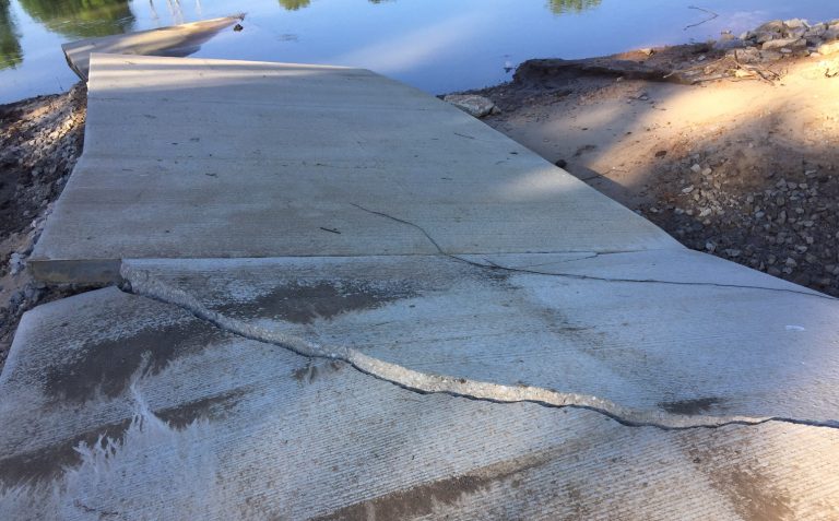 Mother Nature (temporarily) defeats efforts to build new boat ramp; “We’ll be back….” say Utility Workers 335, Missouri American Water and Union Sportsmen’s Alliance